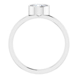 Platinum 6 mm Natural White Sapphire Ring