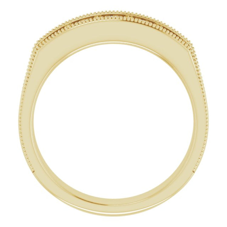 14K Yellow 1 CTW Natural Diamond Milgrain Band