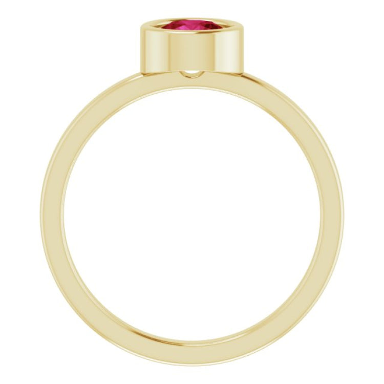 14K Yellow 5.5 mm Natural Ruby Ring