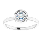 Platinum 5.5 mm Natural White Sapphire Ring