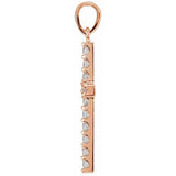 14K Rose 1/8 CTW Natural Diamond Cross Pendant