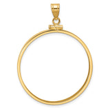 Wideband Distinguished Coin Jewelry 14k Polished 32.7mm x 3.00mm Screw Top Coin Bezel Pendant