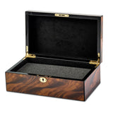 Luxury Giftware by Jere Tiger Wood Veneer High Gloss Finish Multi Use Locking Collector Box