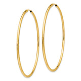 14k 2x60mm Polished Round Endless Tube Hoop Earrings