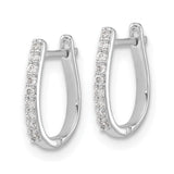 14k White Gold 1/10 carat Diamond Hinged Hoop Earrings