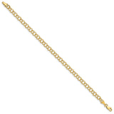 14k 4mm Solid Double Link 7 inch Charm Bracelet