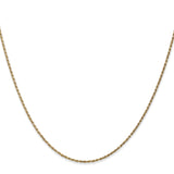 14K 20 inch 1.15mm Diamond-cut Machine Made Rope with Lobster Clasp Chain