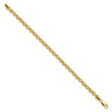 14k Polished Fancy 5mm Rolo Link 7.5 inch Bracelet