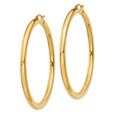 14K 4x60mm Polished Lightweight Tube Hoop Earrings