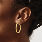 14k 2.75x30mm Polished Tube Hoop Earrings