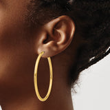 14k 3.00x55mm Polished Endless Tube Hoop Earrings