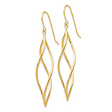 14k Polished Long Twisted Dangle Earrings