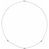 14K White Gold 1/5 CTW Natural Diamond 3-Station 18" Necklace