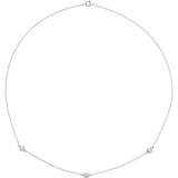 Sterling Silver 1/3 CTW Natural Diamond 3-Station 18