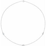 Sterling Silver 1/2 CTW Natural Diamond 3-Station 18" Necklace