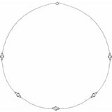 Sterling Silver 1 CTW Natural Diamond 5-Station 18