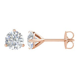 14K Rose Gold 1 CTW Natural Diamond Stud Earrings