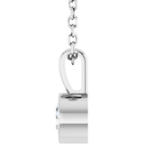 Platinum 1/4 CT Natural Diamond Bezel-Set Solitaire 16-18" Necklace