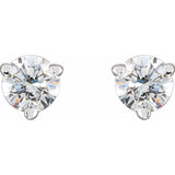 Sterling Silver 1/8 CTW Natural Diamond  Earrings