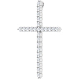 Platinum 1 CTW Natural Diamond Cross Pendant