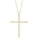 14K Yellow Gold 1 CTW Natural Diamond Cross 16-18