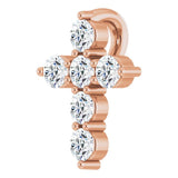 14K Rose Gold 1/6 CTW Lab-Grown Diamond Cross Pendant