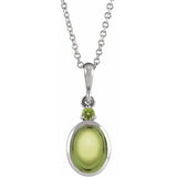 Platinum 8x6 mm Natural Peridot 16-18