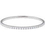 14K White Gold 5 CTW Lab-Grown Diamond Flexible Bangle 7