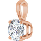 14K Rose Gold 1 CT Natural Diamond Pendant