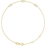 14K Yellow Gold 1/4 CTW Natural Diamond Bezel-Set 3-Stone 6 1/2-7 1/2