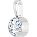 Platinum 1/3 CT Natural Diamond Bezel-Set Solitaire Pendant
