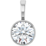 Platinum 5/8 CT Natural Diamond Bezel-Set Solitaire Pendant