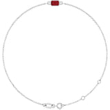 14K White Gold Natural Ruby 6 1/2-7 1/2