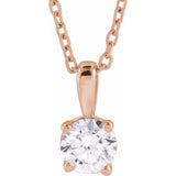 14K Rose Gold 1 CT Lab-Grown Diamond 18" Necklace