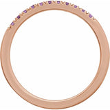 10K Rose Gold Natural Amethyst Stackable Ring