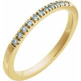 10K Yellow Gold Natural Aquamarine Stackable Ring