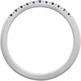 10K White Gold Lab-Grown Blue Sapphire Stackable Ring