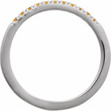 10K White Gold Natural Citrine Stackable Ring