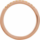 10K Rose Gold Natural Citrine Stackable Ring