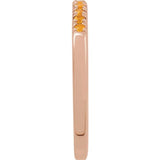 10K Rose Gold Natural Citrine Stackable Ring