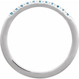 10K White Gold Natural London Blue Topaz Stackable Ring