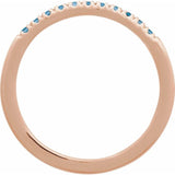 10K Rose Gold Natural London Blue Topaz Stackable Ring