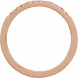 10K Rose Gold Natural Pink Tourmaline Stackable Ring