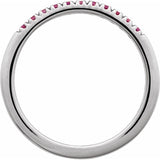 10K White Gold Natural Ruby Stackable Ring
