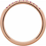 10K Rose Gold Lab-Grown Ruby Stackable Ring