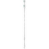 Sterling Silver Natural Emerald Bezel-Set 3-Stone 6 1/2-7 1/2
