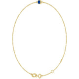 14K Yellow Gold Lab-Grown Blue Sapphire Bezel-Set Solitaire 6 1/2-7 1/2" Bracelet