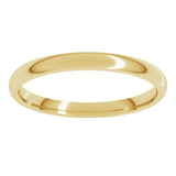 10K Yellow Gold 2 mm Lightweight Comfort-Fit Half Round Band Size 5.5