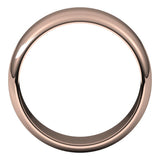 14K Rose Gold 8 mm Half Round Band Size 8