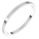 14K White Gold 1.5 mm Flat Band Size 6.5